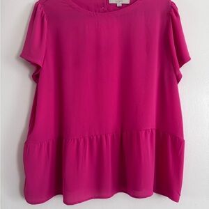 LOFT Women's Baby-Doll Style Women's Hot Pink Blouse
